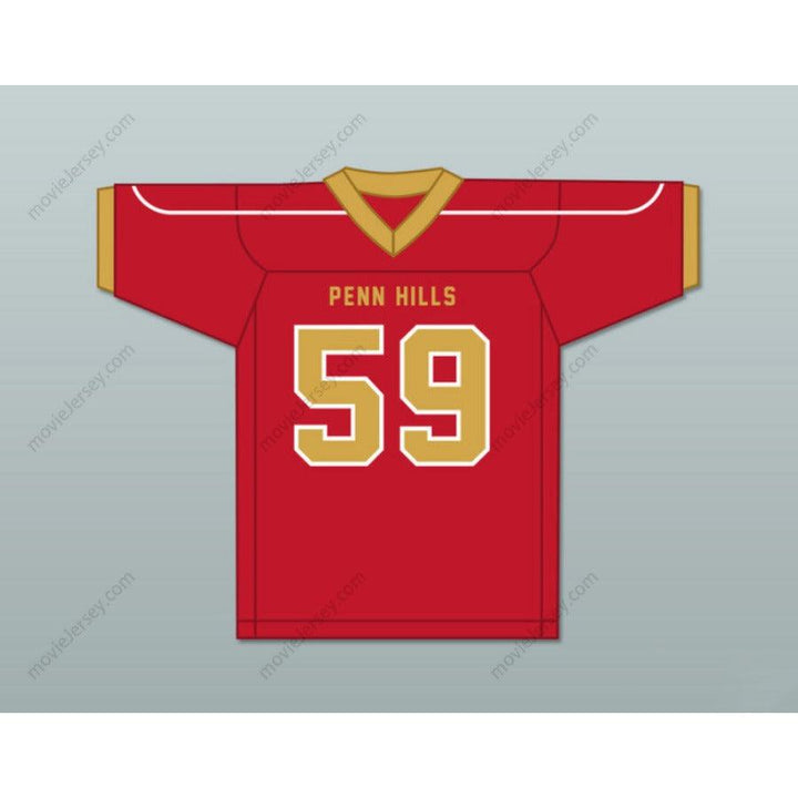 PERSONALIZA CUALQUIER Nombre Número AARON DONALD 59 CAMISETA FÚTBOL AMERICANO PENN HILLS HIGH SCHOOL INDIANS Tallas S-6XL Cosida