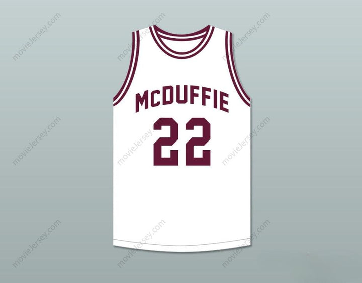 CUSTOM ANY Name Number LARRY NANCE 22 MCDUFFIE HIGH SCHOOL FIGHTING SCOTS WHITE BASKETBALL JERSEY Top Stitched S-6XL