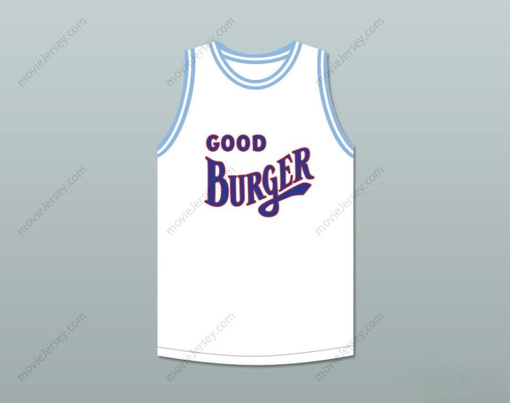 PERSONALIZA Cualquier Nombre Número ED 1 GOOD BURGER CAMISETA DE BALONCESTO BLANCA Parte Superior Cosida S-6XL