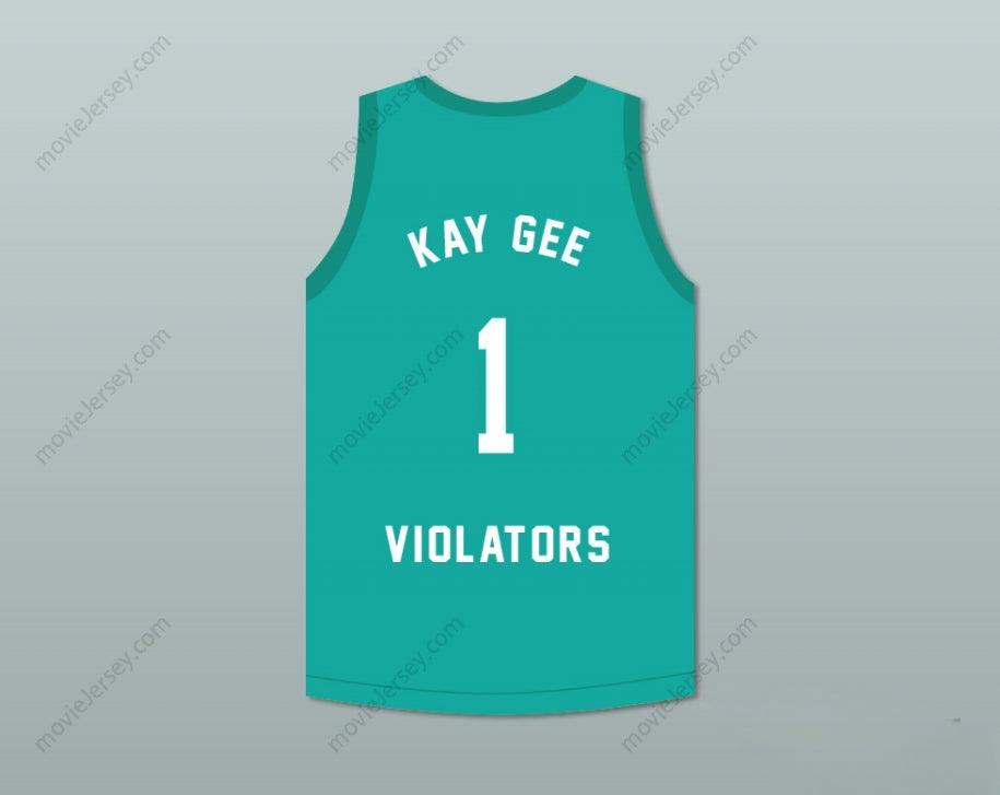 PERSONALIZA CUALQUIER Nombre Número KAY GEE 1 VIOLATORS CAMISETA BALONCESTO 3ER ANUAL ROCK N' JOCK B-BALL JAM 1993 Costura Superior S-6XL