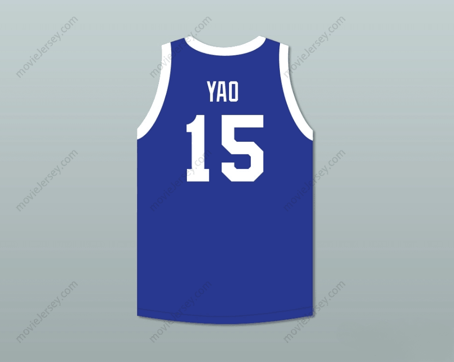 CAMISETA DE BALONCESTO PERSONALIZADA YAO MING 15 SHANGHAI SHARKS CHINA CON PARCHE CBA Cosido Tallas S-6XL