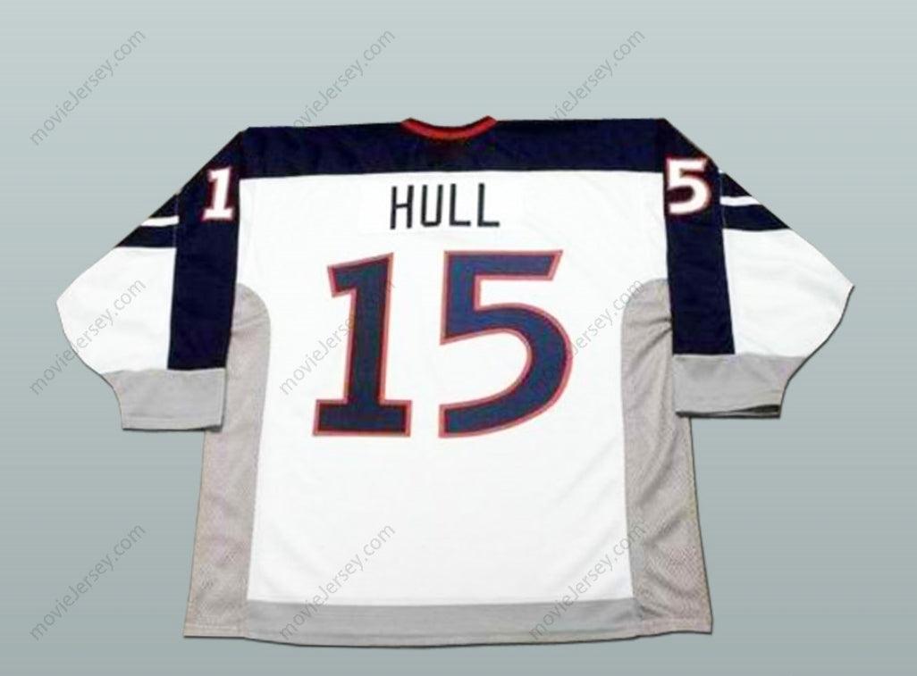 Camiseta de hockey del equipo nacional de EE. UU. Brett Hull 15 con nombre y número personalizados, cualquier jugador o número, cosida, tallas S-6XL