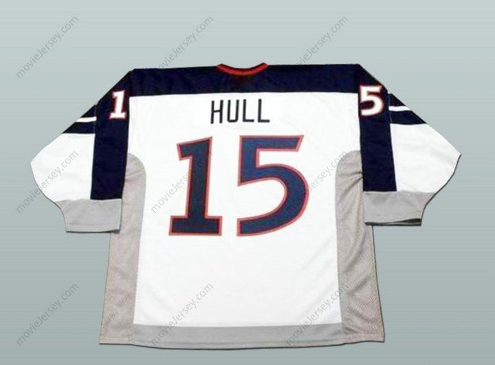 Camiseta de hockey del equipo nacional de EE. UU. Brett Hull 15 con nombre y número personalizados, cualquier jugador o número, cosida, tallas S-6XL