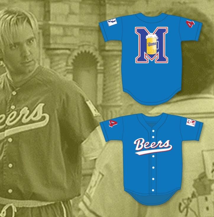 Personalizado Cualquier Nombre Número JOE COOPER 44 LOGO CERVEZAS CAMISETA BÉISBOL AZUL Cosido S-6XL