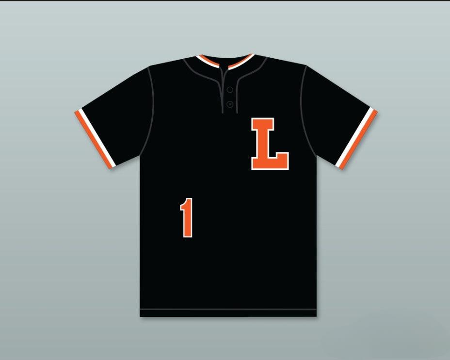 Camiseta de béisbol negra con cualquier nombre y número de CHRIS SALE 1 DREADNAUGHTS DE SECUNDARIA, 2 costuras superiores, tallas S-6XL