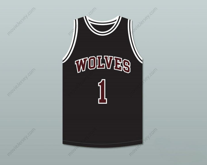 PERSONALIZA CUALQUIER Nombre Número GIL 1 CAMISETA DE BALONCESTO NEGRA DE SECUNDARIA Cosida S-6XL