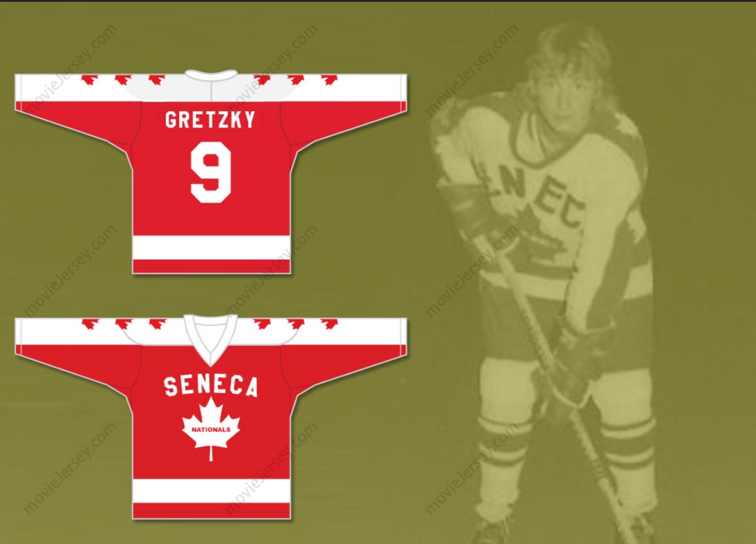 Custom Any Name Number Wayne Gretzky 9 Seneca Nationals Hockey Jersey Metro Junior B Hockey League Top Stitched S-6XL