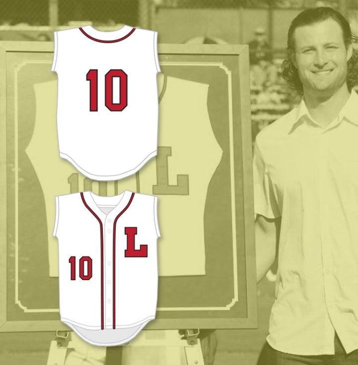 Camiseta de béisbol blanca personalizada con cualquier nombre y número GERRIT COLE 10 LUTHERAN HIGH SCHOOL OF ORANGE COUNTY LANCERS, talla S-6XL, con costuras superiores 1