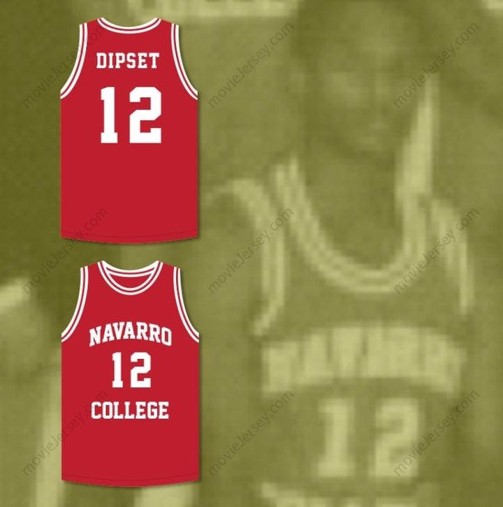 PERSONALIZA CUALQUIER Nombre Número RAPERO CAMERON GILES 'DIPSET' 12 NAVARRO CAMISETA ROJA DE BALONCESTO Cosido S-6XL