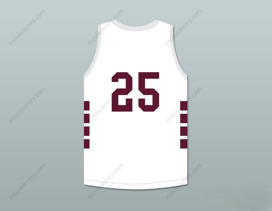 PERSONALIZA CUALQUIER Nombre Número JUGADOR 25 BRISTOL CENTRAL RAMS CAMISETA DE BALONCESTO BLANCA Parte Superior Cosida S-6XL