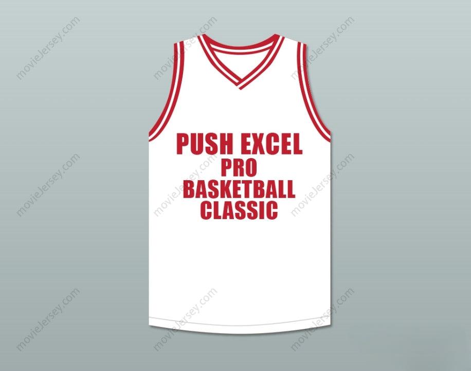 PERSONALIZA cualquier nombre y número MIKE BROWN 40 PUSH EXCEL PRO BALONCESTO CLÁSICO CAMISETA DE BALONCESTO BLANCA 1988 EVENTO BENÉFICO Costuras superiores S-6XL