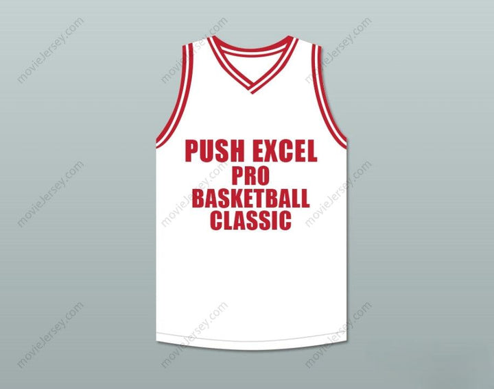 PERSONALIZA cualquier nombre y número MIKE BROWN 40 PUSH EXCEL PRO BALONCESTO CLÁSICO CAMISETA DE BALONCESTO BLANCA 1988 EVENTO BENÉFICO Costuras superiores S-6XL
