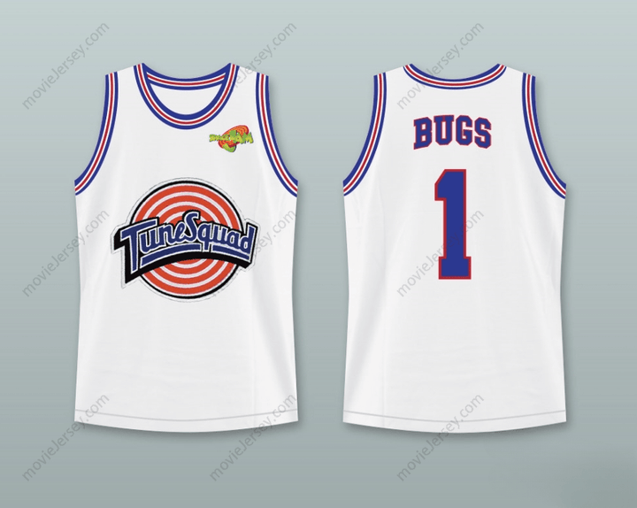 PERSONALIZA Cualquier Nombre Número BUGS BUNNY 1 TUNE SQUAD CAMISETA BALONCESTO CON PARCHE SPACE JAM Cosido de Alta Calidad S-6XL