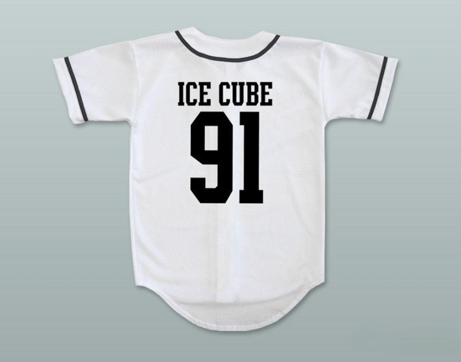 Camiseta de béisbol blanca N.W.A. ICE CUBE 91 personalizada con cualquier nombre y número, talla S-6XL, costura decorativa