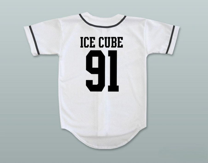 Camiseta de béisbol blanca N.W.A. ICE CUBE 91 personalizada con cualquier nombre y número, talla S-6XL, costura decorativa