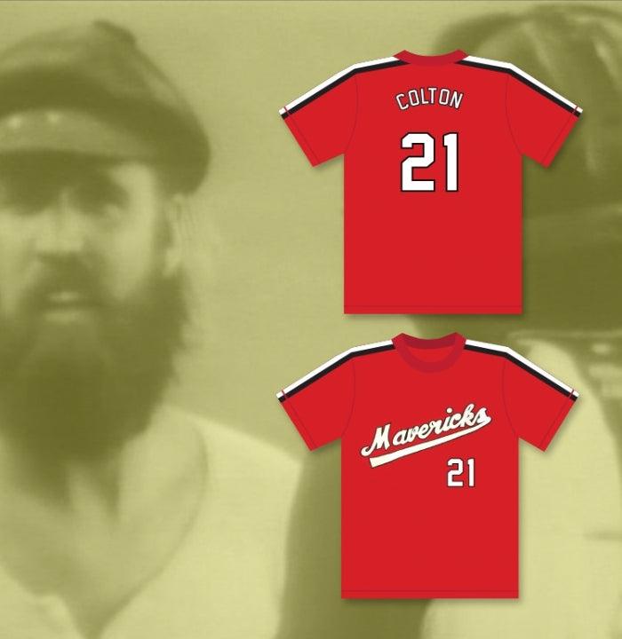 Camiseta de béisbol ROJA con nombre y número personalizado LARRY COLTON 21, THE BATTERED BASTARDS OF BASEBALL, con costuras superiores, tallas S-6XL