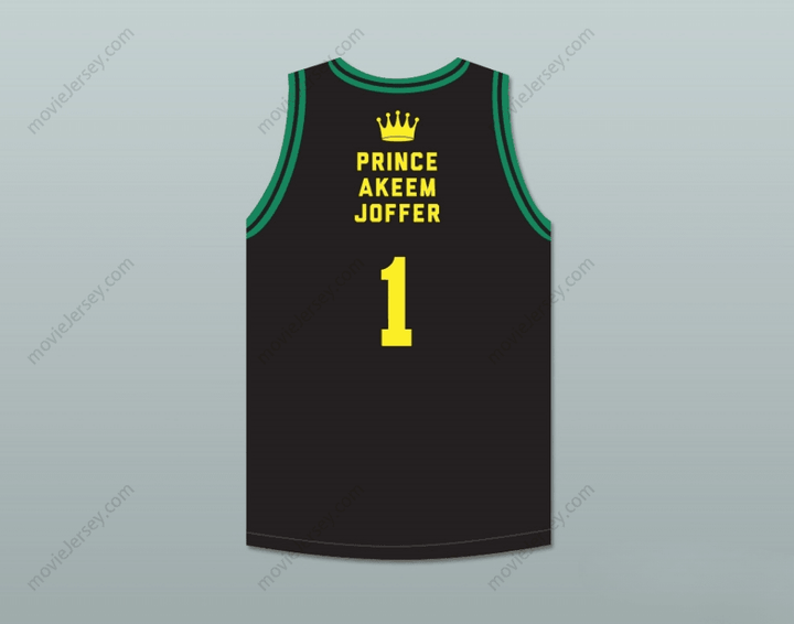 PERSONALIZA Cualquier Nombre Número PRÍNCIPE AKEEM JOFFER 1 PAÍS AFRICANO FICTICIO CAMISETA DE BALONCESTO NEGRA Parte Superior Cosida S-6XL