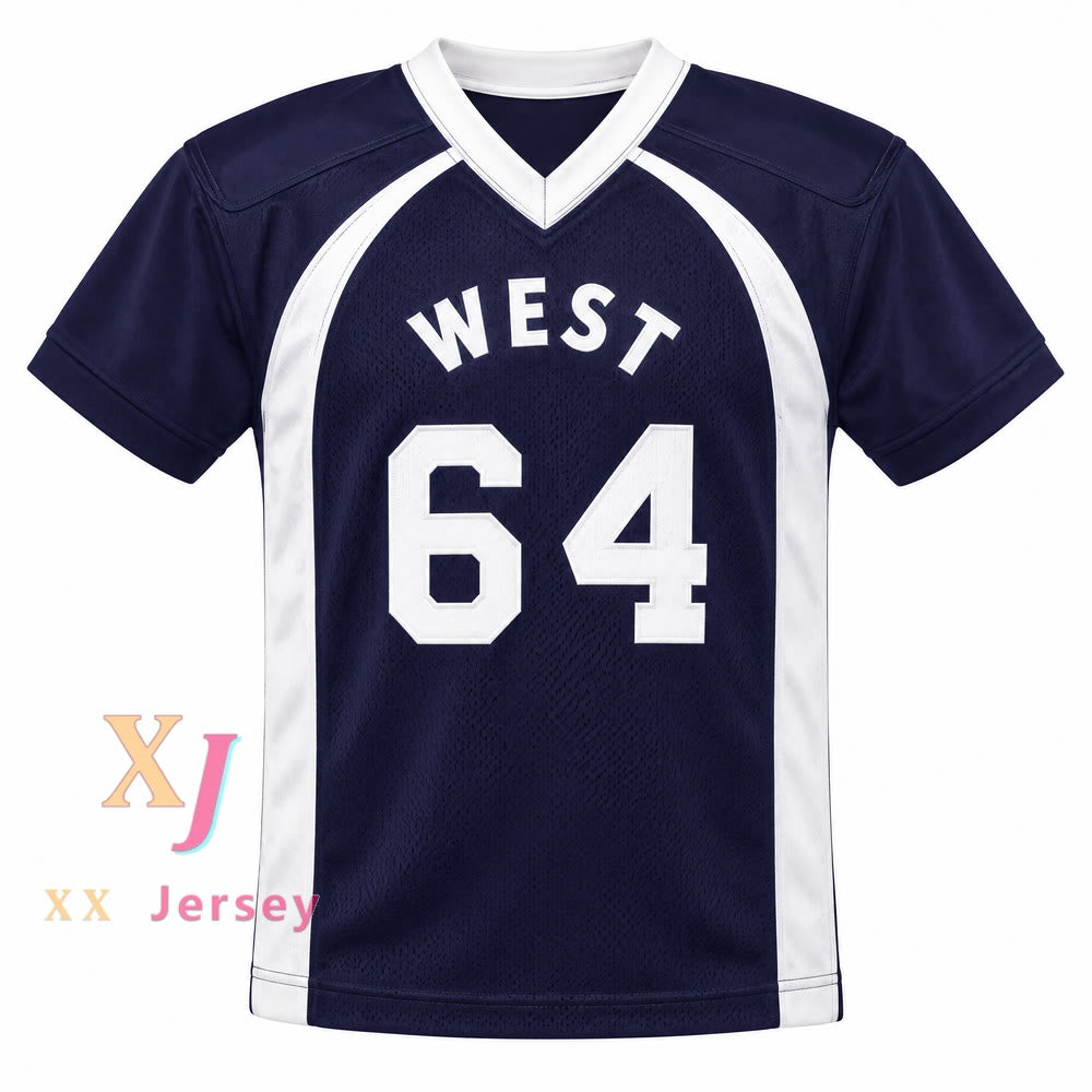 CAMISETA DE FÚTBOL Personalizada con Cualquier Nombre y Número T.J. A.J. R.J. BACKSLASHINFOURTH V 64 WEST Costuras S-6XL