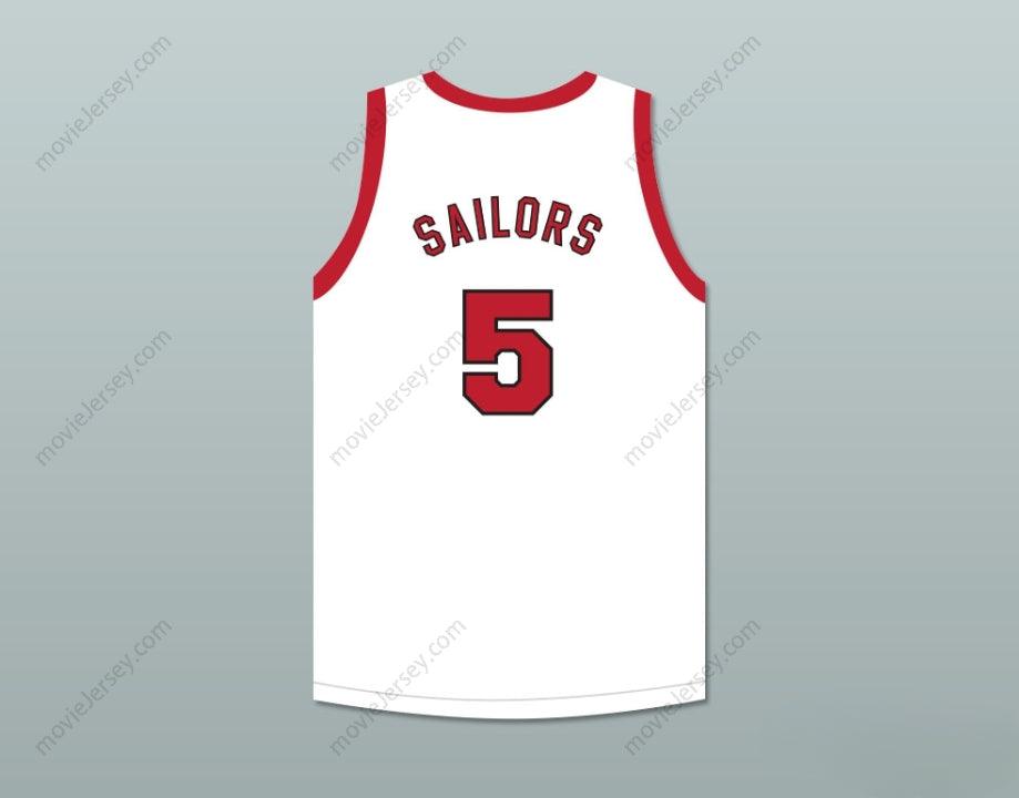 PERSONALIZA Cualquier Nombre Número KENNY SAILORS 5 PROVIDENCE STEAMROLLERS CAMISETA DE BALONCESTO BLANCA 4 Costuras Superiores S-6XL