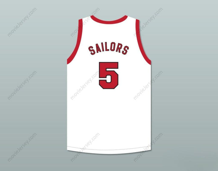 PERSONALIZA Cualquier Nombre Número KENNY SAILORS 5 PROVIDENCE STEAMROLLERS CAMISETA DE BALONCESTO BLANCA 4 Costuras Superiores S-6XL