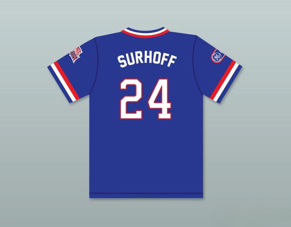 Personalizado Cualquier Nombre Número B.J. SURHOFF 24 1984 Equipo de USA Jersey de Béisbol Azul Costura Superior Tallas S-6XL