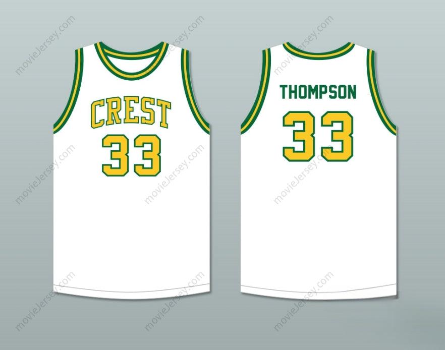 CUSTOM ANY Name Number DAVID THOMPSON 33 CREST HIGH SCHOOL CHARGERS WHITE BASKETBALL JERSEY 1 Top Stitched S-6XL