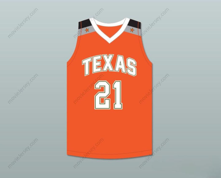 PERSONALIZA CUALQUIER Nombre Número JUGADOR 21 TEXAS D1 AMBASSADORS CAMISETA DE BALONCESTO NARANJA 1 Confección Superior S-6XL