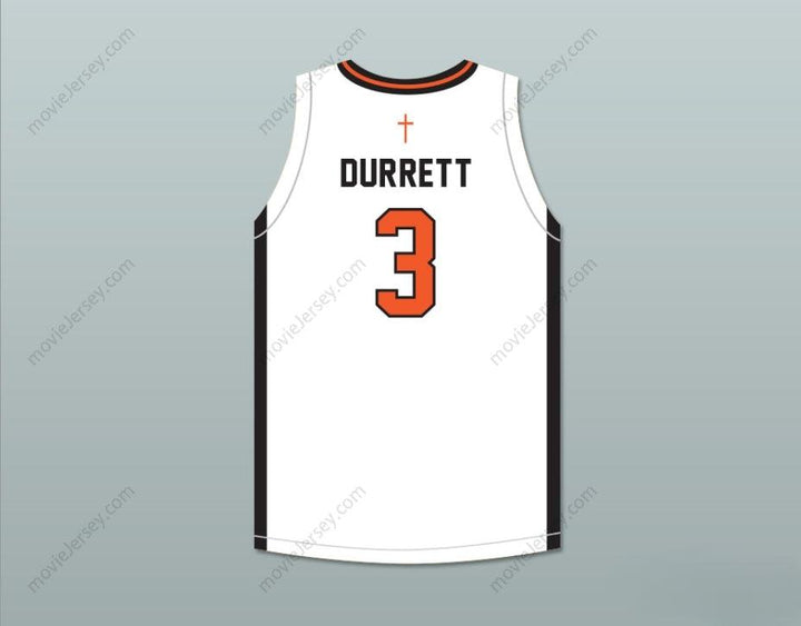 PERSONALIZA CUALQUIER Nombre Número BRANDON DURRETT 3 BISHOP HAYES TIGERS BLANCO CAMISETA DE BALONCESTO THE WAY BACK Cosido a mano S-6XL