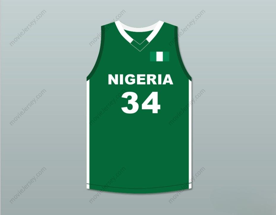 CUSTOM ANY Name Number GIANNIS ANTETOKOUNMPO 34 NIGERIA GREEN BASKETBALL JERSEY Top Stitched S-6XL
