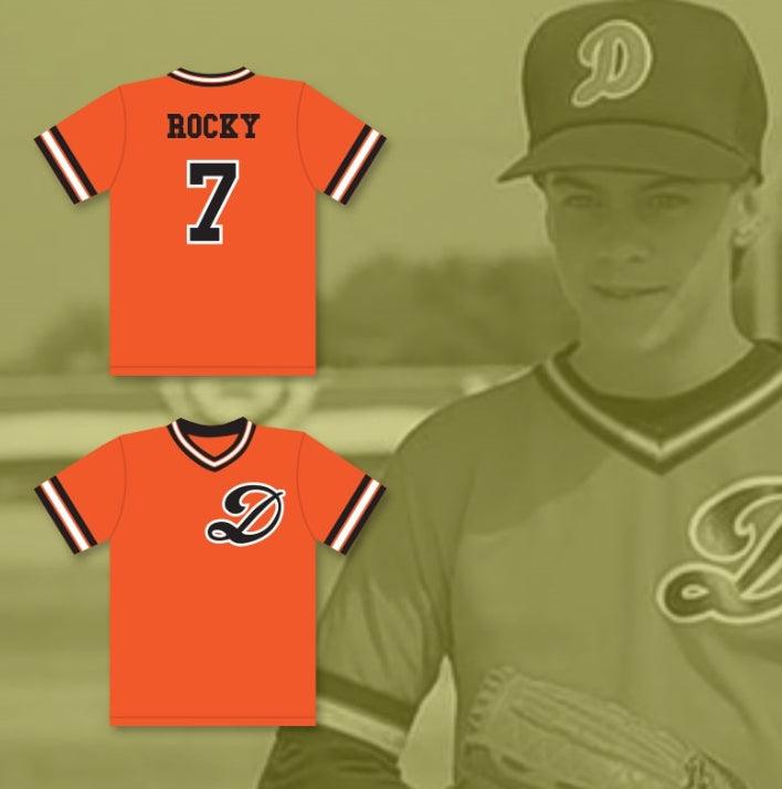 Camiseta de béisbol personalizada con cualquier nombre y número SAMUEL 'ROCKY' DOUGLAS 7 DRAGONS con costura superior, tallas S-6XL