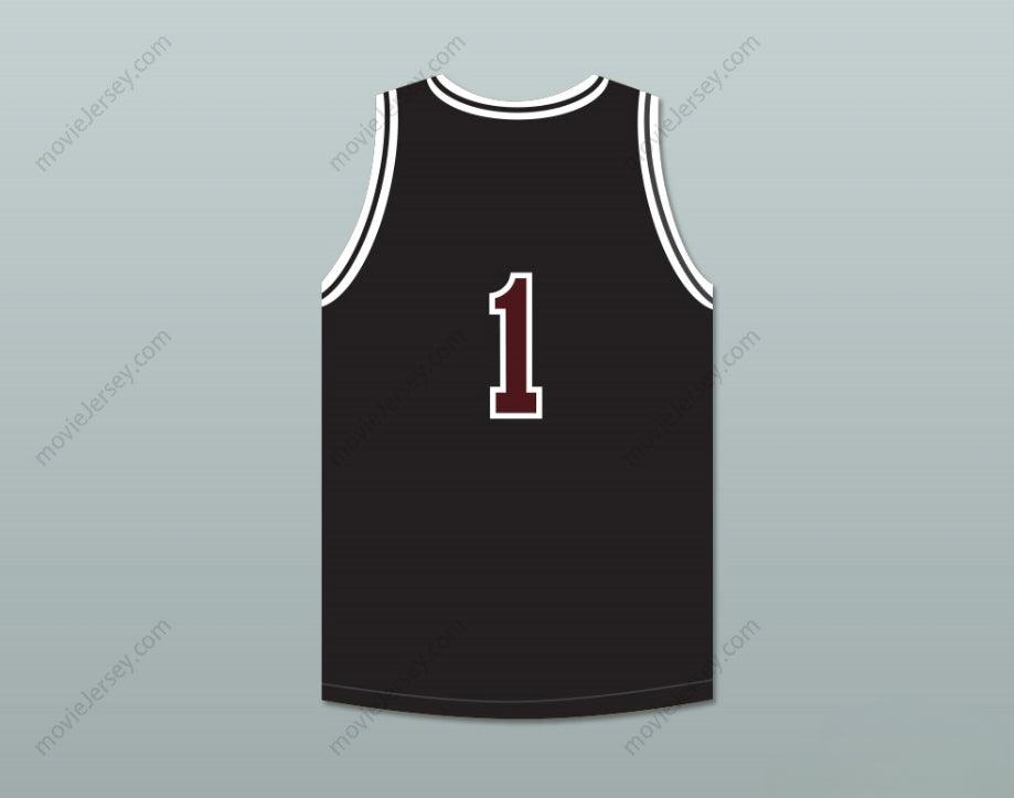 PERSONALIZA CUALQUIER Nombre Número GIL 1 CAMISETA DE BALONCESTO NEGRA DE SECUNDARIA Cosida S-6XL