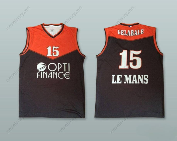 PERSONALIZA Cualquier Nombre Número MICKAEL GELABALE 15 FRANCIA CAMISETA DE BALONCESTO NEGRA Cosida S-6XL