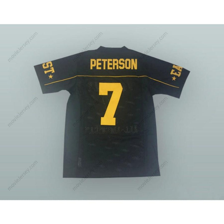 PERSONALIZA CUALQUIER Nombre Número PATRICK PETERSON 7 EJÉRCITO DE EE. UU. ESCUELA SECUNDARIA ALL-AMERICAN EAST CAMISETA DE FÚTBOL AMERICANA NEGRA Costuras Reforzadas S-6XL