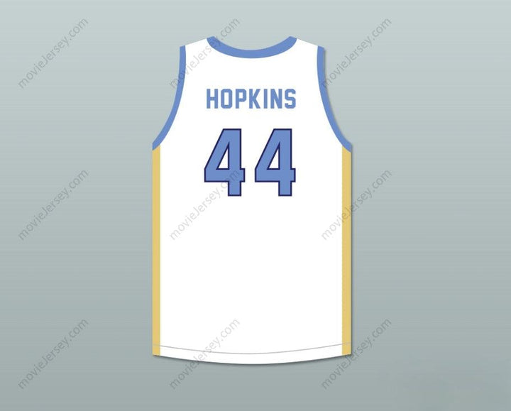 CAMISETA DE BALONCESTO BLANCA PERSONALIZADA DEANDRE HOPKINS 44 D. W. DANIEL HIGH SCHOOL LIONS BORDADA Tallas S-6XL