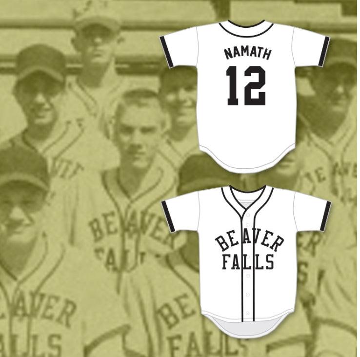Personalizado Cualquier Nombre Número JOE NAMATH 12 BEAVER FALLS HIGH SCHOOL TIGERS JERSEY DE BÉISBOL BLANCO Parte Superior Cosida S-6XL