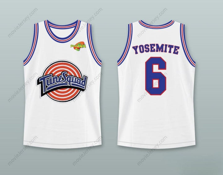 CAMISETA DE BALONCESTO PERSONALIZADA CON CUALQUIER NOMBRE Y NÚMERO DE YOSEMITE SAM DE LOS TUNE SQUAD CON PARCHE DE SPACE JAM Tallas S-6XL con costuras superiores