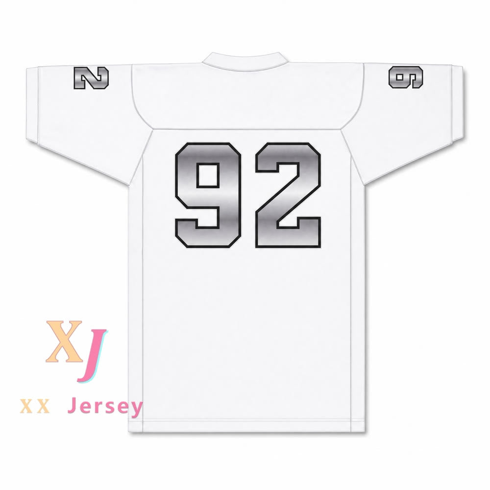 Marcel Andry 92 EMCC Lions Football Jersey — white back view