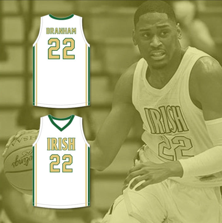 Custom Malaki Branham 22 St. Vincent-St. Mary Fighting Irish White Basketball Jersey