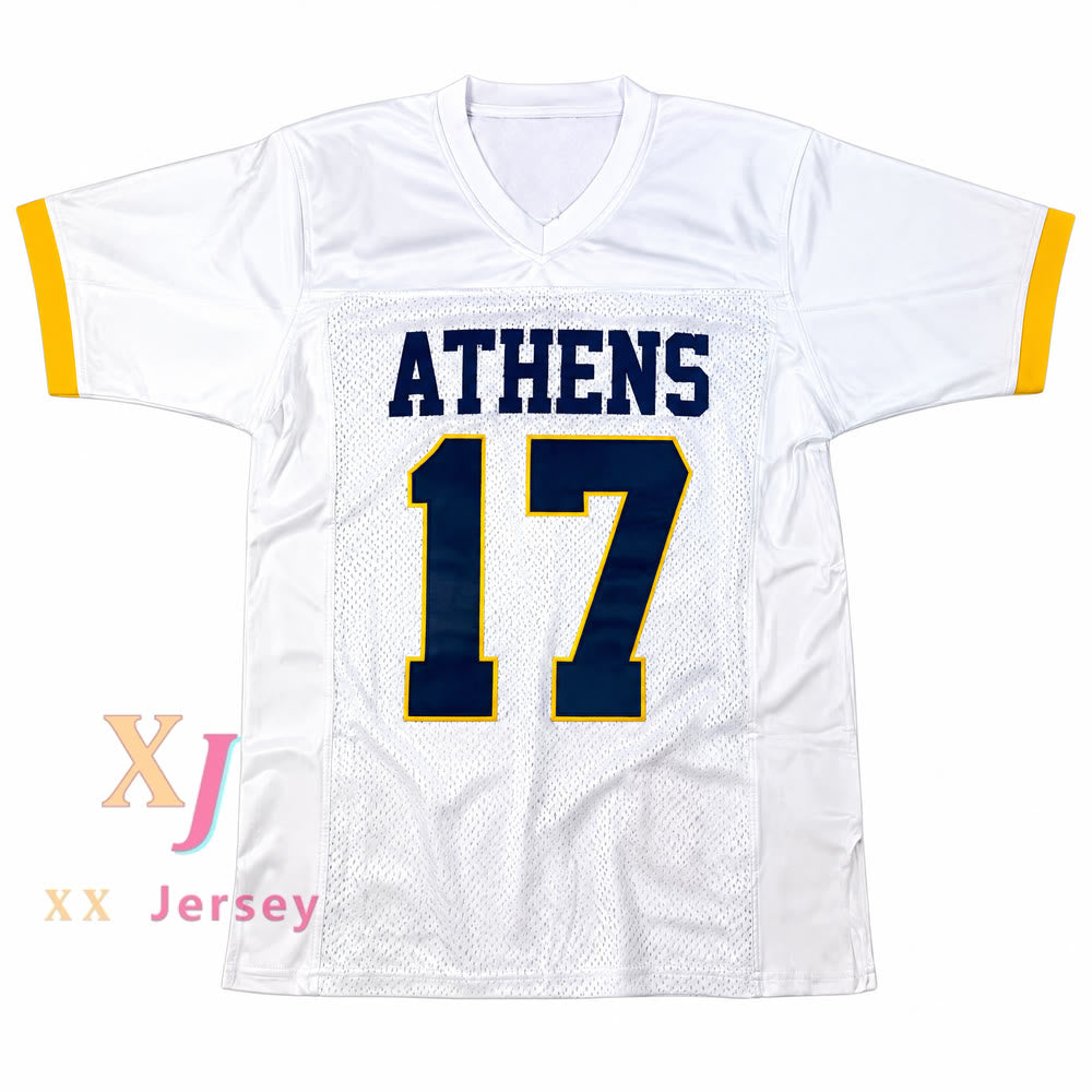 PERSONALIZA Cualquier Nombre Número PHILIP RIVERS 17 ATENAS HIGH SCHOOL DORADO BLANCO JERSEY DE FÚTBOL Parte Superior Cosida S-6XL