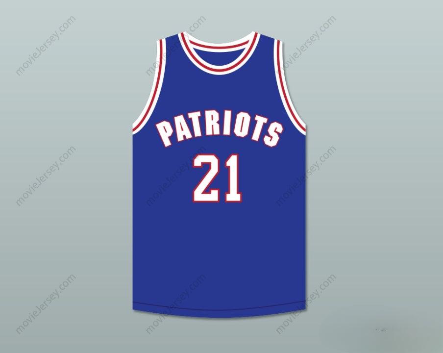CUSTOM ANY Name Number KHALIL ROBINSON 21 WILL FOSTER HIGH SCHOOL PATRIOTS BLUE BASKETBALL JERSEY THE RED SNEAKERS Top Stitched S-6XL