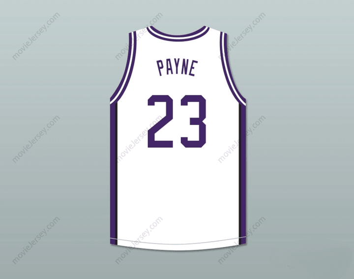 JERSEY DE BALONCESTO BLANCO PERSONALIZADO CON CUALQUIER NOMBRE Y NÚMERO MARTIN PAYNE 23 MORRIS BROWN COLLEGE CON PARCHE MARTIN Cosido de la S a la 6XL
