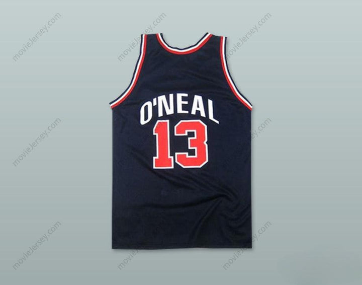 CAMISETA DE BALONCESTO PERSONALIZADA (cualquier nombre/número) SHAQUILLE O'NEAL 13 USA VISITANTE Cosida Tallas S-6XL
