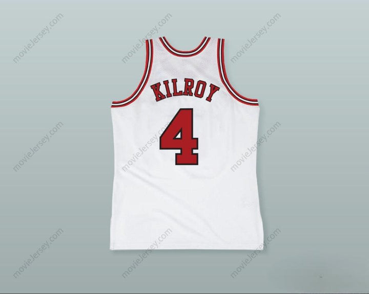 PERSONALIZA Cualquier Nombre Número JOHNNY KILROY 4 JERSEY DE BALONCESTO BLANCO PROFESIONAL Cosido S-6XL