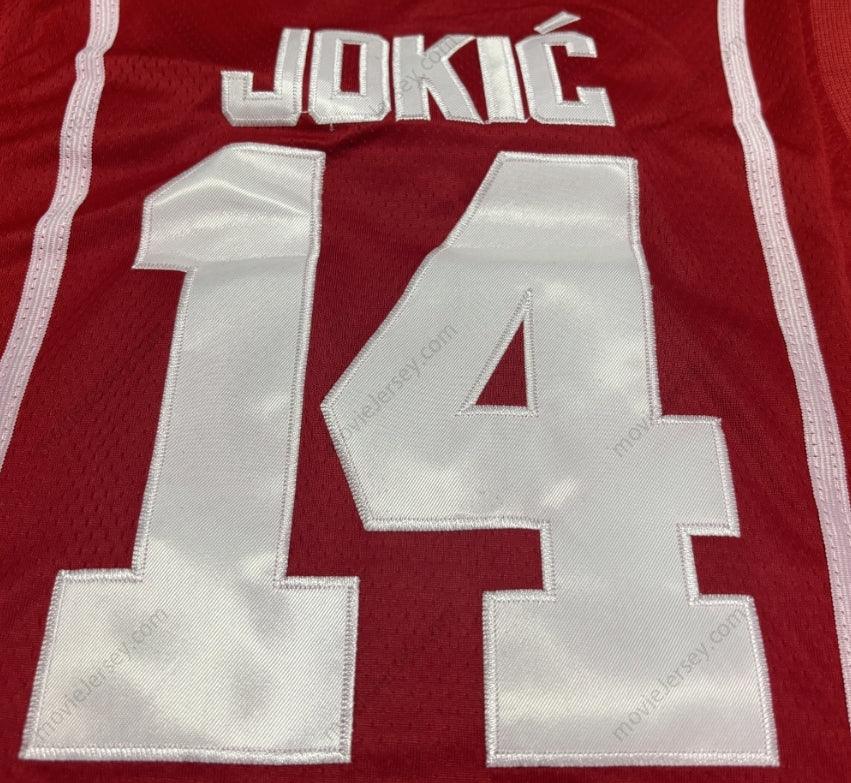 Nikola Jokic #14 Serbia Joker Camiseta de Baloncesto Masculina Serbia Cosida Tallas S-3XL