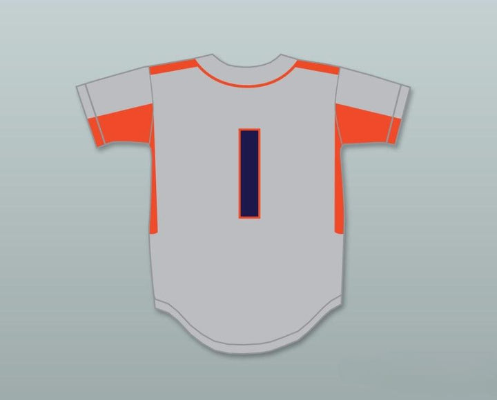 Personalizada Cualquier Nombre Número MIKE TROUT 1 SENIOR HIGH SCHOOL THUNDERBOLTS CAMISETA DE BÉISBOL GRIS 3 Costura Superior S-6XL