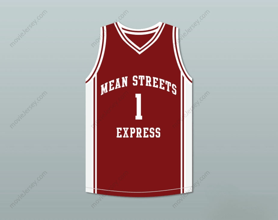PERSONALIZA CUALQUIER Nombre Número DERRICK ROSE 1 MEAN STREETS EXPRESS CAMISETA BALONCESTO GRANATE AAU Parte Superior Cosida S-6XL