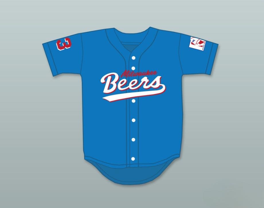 Custom Any Name Number KENNY SCOLARI 23  BEERS LOGO DELUXE BASEKETBALL BLUE BASEBALL JERSEY Top Stitched S-6XL