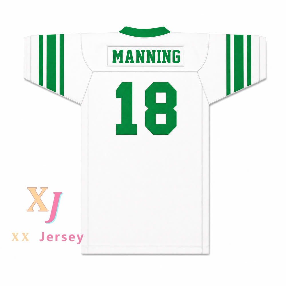 CUSTOM Name PEYTON MANNING 18 ISIDORE NEWMAN HIGH SCHOOL WHITE FOOTBALL JERSEY Top Stitched S-6XL