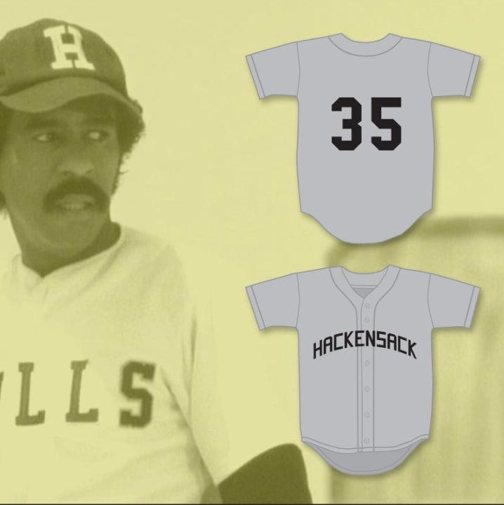 Camiseta de béisbol gris personalizada con cualquier nombre y número RICHARD PRYOR MONTY BREWSTER 35 BREWSTER'S MILLIONS con costuras superiores S-6XL
