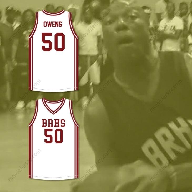 PERSONALIZADO CUALQUIER Nombre Número TERRELL OWENS 50 BENJAMIN RUSSELL HIGH SCHOOL WILDCATS CAMISETA DE BALONCESTO BLANCA Parte superior cosida S-6XL